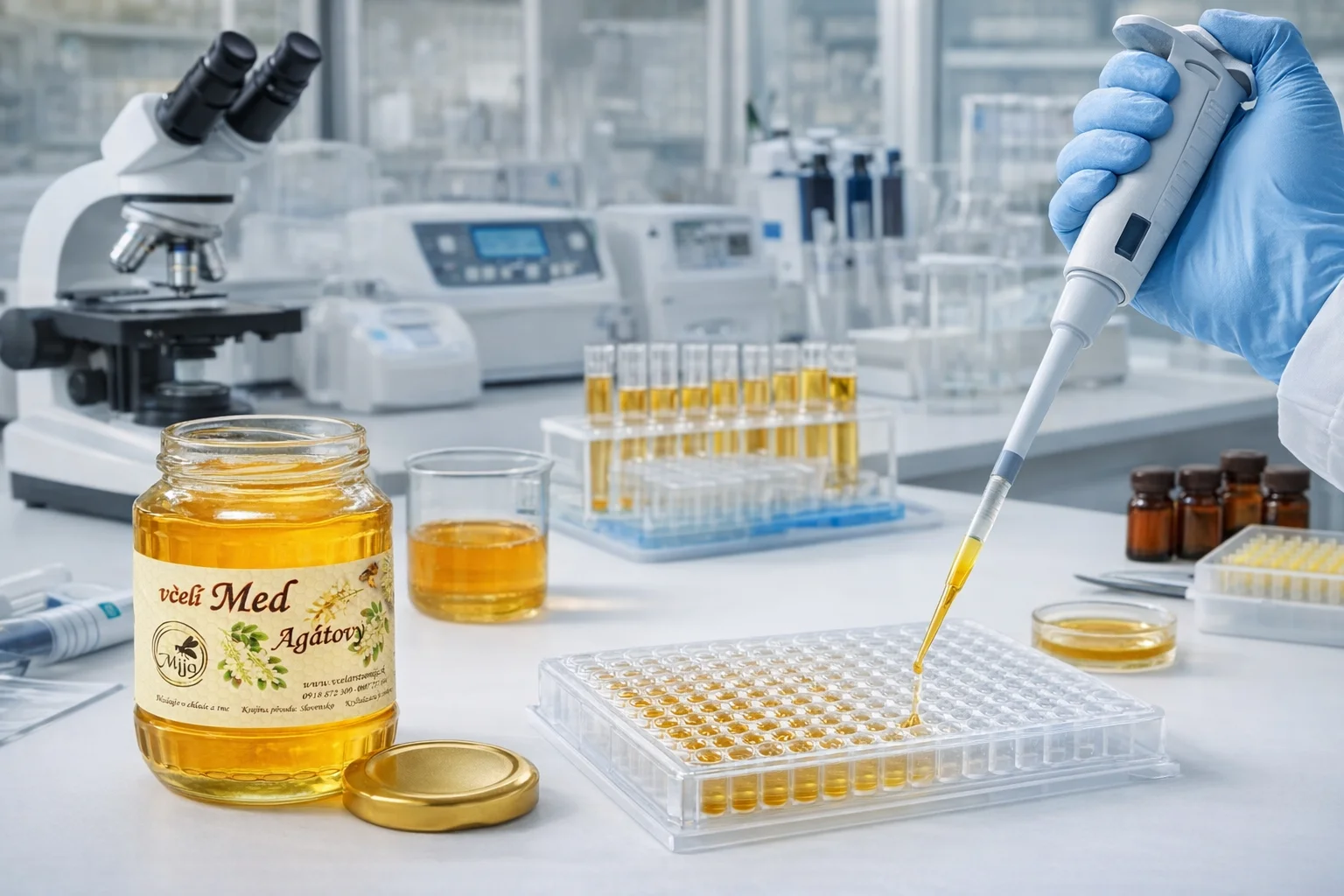 Laboratórne testovanie medu – mikroskop, protokoly a meranie MIC (Včelárstvo MIJA)